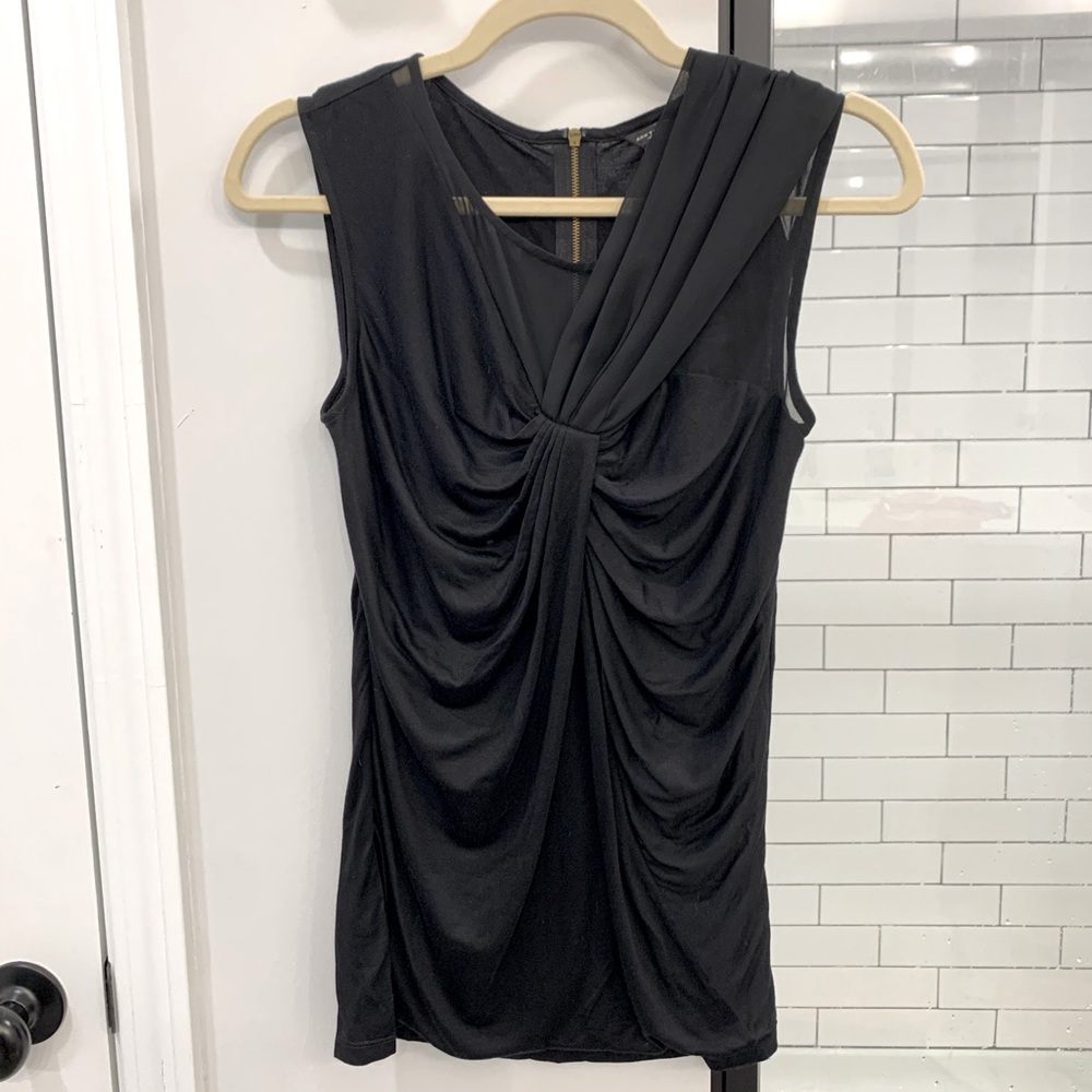 Ann Taylor Black Short-Sleeve Blouse